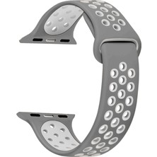 Microsonic Apple Watch Uyumlu Series 3 42 mm Rainbow Sport Band Kordon Gri