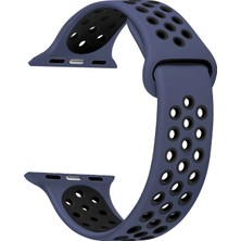 Microsonic Apple Watch Uyumlu Series 4 44 mm Rainbow Sport Band Kordon Mavi