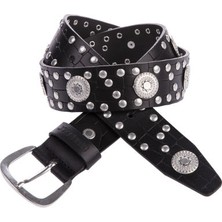 Cipo&Baxx WG100 Hakiki Deri Metal Çakımlı Kadın Kemeri Siyah