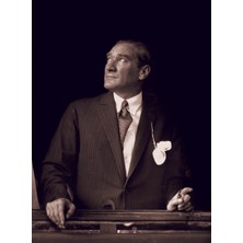 Tablosan İstikbal Göklerdedir Atatürk Portresi Kanvas Tablo