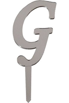 PartiPan G Harf Aynalı Pleksi Gümüş 8 cm
