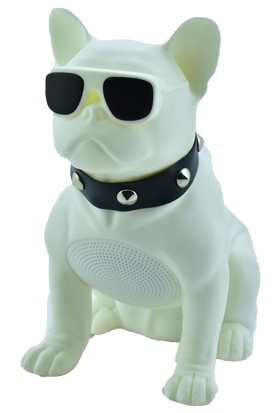 Esrenkli Gözlüklü Köpek Ses Bombası Beyaz