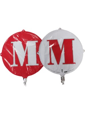 Event Party Store Folyo Balon Harf M Kırmızı-Beyaz 18''