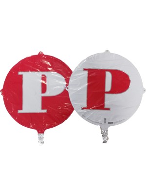 Event Party Store Folyo Balon Harf P Kırmızı-Beyaz 18''