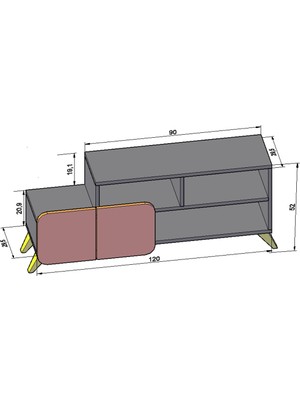 Missia Mobilya Monza 120 cm Tv Ünitesi Ceviz+Beyaz