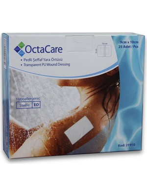 Usmed Octacare Şeffaf Su Geçirmez Yara Örtüsü - 9CMX10CM - 25 Li Kutu