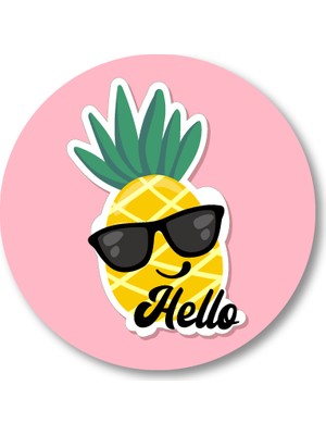 Cici Ananas Sticker Etiket 3x3 cm 20li