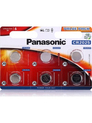 Panasonic CR2025 3V Lityum Pil 6 Lı Kart
