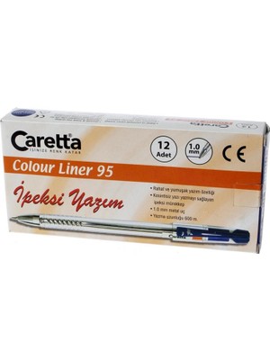 Caretta Colour Liner 95 Koyu Mavi Tükenmez Kalem 12'Li