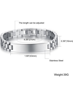 Chavin Gri 316 L Çelik Erkek Künye Bileklik Ea40
