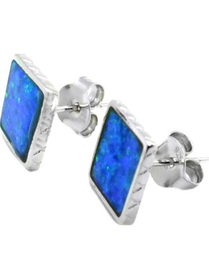Otantik Gümüş Opal Taşlı Gümüş Küpe