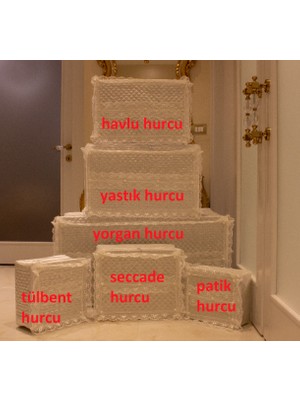 Dantelli Çeyizlik Hurç - 6 Boy Hurç - Yorgan Hurcu - Patik Hurcu