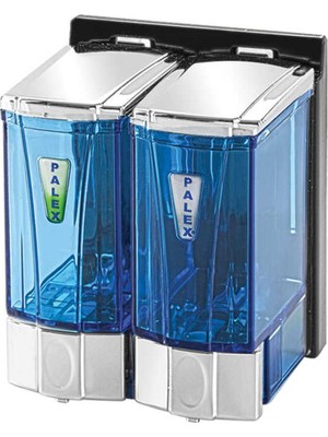 Palex 3564-2 Mini Sıvı Sabun Dispenseri Çiftli 250x2 CC Şeffaf Krom