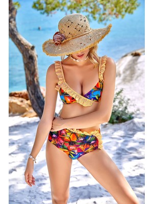 Argento Kadın Fırfırlı Üçgen Bikini Takımı