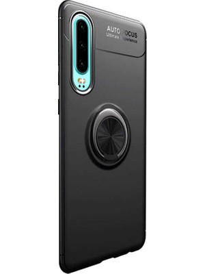 Microcase Huawei P30 Focus Serisi Yüzük Standlı Silikon Kılıf