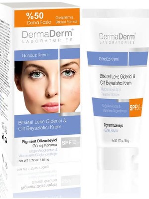 Dermaderm Bitkisel Arbutinli Gündüz Kremi SPF50+ – Leke ve Kararma Karşıtı, Tüm Cilt Tiplerine Uygun 100 g