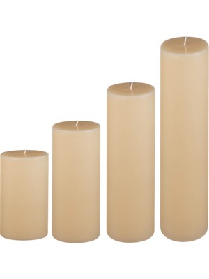 MumvemuM 4 lü Set Mum Çap 7 cm Krem