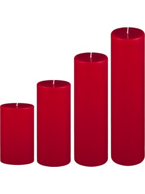MumvemuM 4 lü Set Mum Çap 7 cm Kırmızı