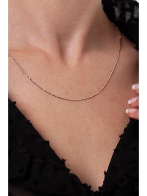 Ninova Silver Altın Kaplama Gümüş İtalyan Zincir Kolye