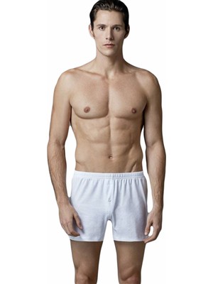 Eros 2Li Penye Erkek Paçalı Günlük Boxer Külot 033 Beyaz