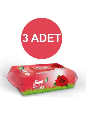 Sleepy Gül Islak Havlu 3 x 90' Lı