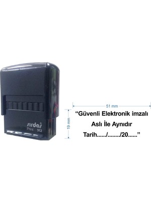 Sırdaş 912 Kaşe Siyah Makine Siyah Keçe 'Güvenli Elektronik İmzalı' Yazısı İle