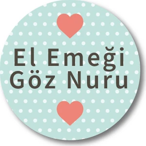 El Emeği Göz Nuru Sticker Etiket Duvar Süsü 3 x 3 cm 20li