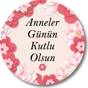Anneler Günün Kutlu Olsun Sticker Etiket Duvar Süsü 3 x 3 cm 20li