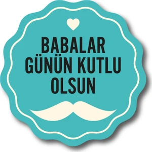 Babalar Günü Sticker Etiket Duvar Süsü 3 x 3 cm 20li