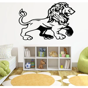 Aslan Duvar Stıcker 40 x 60 cm Siyah