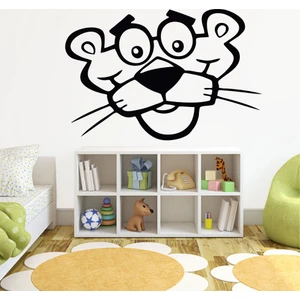 Pembe Panter Duvar Stıcker 80 x 120 cm Siyah
