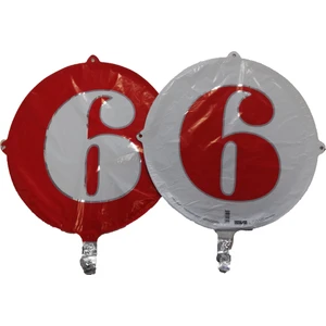 Event Party Store Folyo Balon Rakam 6 Kırmızı-Beyaz 18''