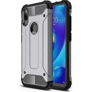 Coverzone Xiaomi Mi Play Kılıf Shockproof Zırh Koruma Kılıf Gümüş + Nano Glass Nano Ekran Koruma