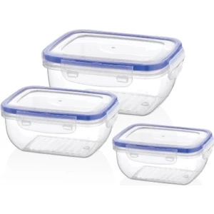 Cepavm Cook&lock Dikdörtgen Saklama Kabı Seti 3’lü (800+1400+2300 Ml)