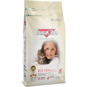 Bonacibo Kitten Tavuklu (Hamsi ve Pirinç Eşliğinde) Yavru Kedi Maması 1,5 kg
