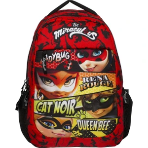 Ümit Çanta Miraculous Ladybug Üç Bölmeli Kırmızı Kız Çocuk Ilkokul Çantası - Ümit Çanta 2104
