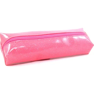 Tek Bölmeli Rugan Simli Kalemlik - Pembe