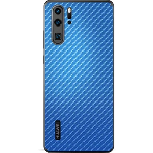 Huawei P30 Pro Arka Koruyucu Stickler ( Mavi Karbon Fiber 4D )