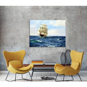 Yağlıboya Denizde Yelkenli  Kanvas Tablo