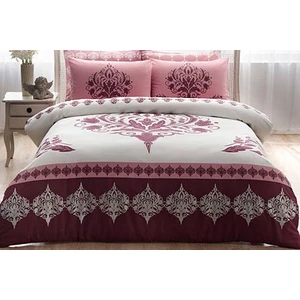 Çift Kişilik Saten Nevresim Takımı Venna Mürdüm