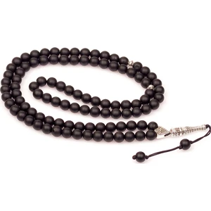 Taş Sandığı Mat Obsidyen Taşı Dua Tesbihi ( 8 Mm )