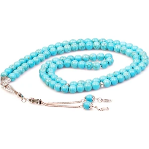 Taş Sandığı Turkuaz Taşı Dua Tesbihi ( 8 Mm ) - Pres Turkuaz