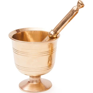 Tarihi Fantom El Yapımı Pirinç Havan No:2, 10 Cm