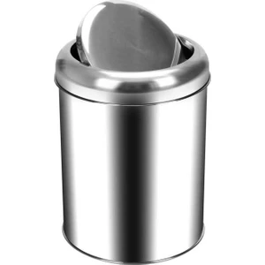 3822-5 Krom Pratik Kapaklı Çöp Kovası 5 Litre