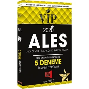 Yargı Yayınevi 2020 ALES VIP Yeni Sınav Sistemine Göre Çözümlü 5 Deneme