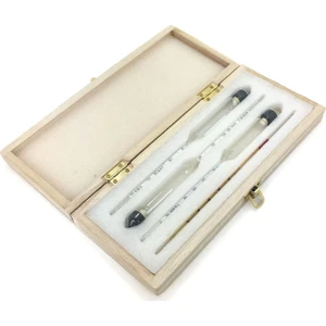 3'Lü Set  Alkolmetre 0-40-70-100 Ahşap Kutulu