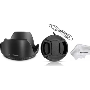 - 52mm Filtre Çapına Sahip Lensler için Yaprak Parasoley Flower Hood + Lens Kapağı Kapak