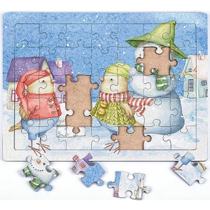 King Of Puzzle Kardan Adam ve Doğum Günü Ahşap Puzzle 35 Parça (Xxxv-11)
