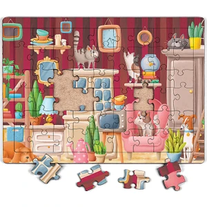King Of Puzzle Güzel Evimiz Ahşap Puzzle 54 Parça (Lıv-09)