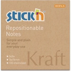 Hopax Stıckn Yapışkanlı Not Kağıdı 100 Yp 76X Kraft Notes